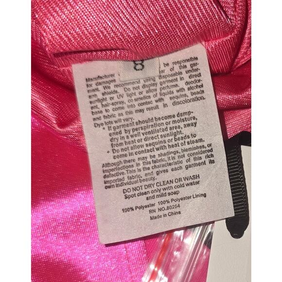 Alyce Paris One-Shoulder Sheath Hot Pink Mini Dress - Picture 8 of 8